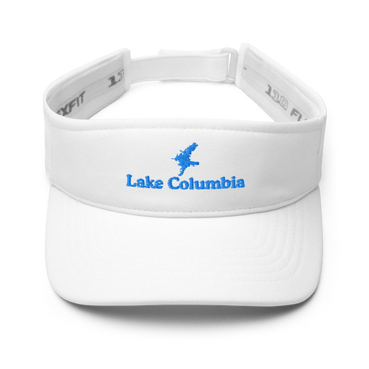 Lake Columbia Visor with embroidered artwork & adjustable velcro strap