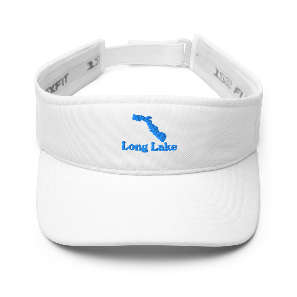 Long Lake Visor with embroidered artwork & adjustable velcro strap