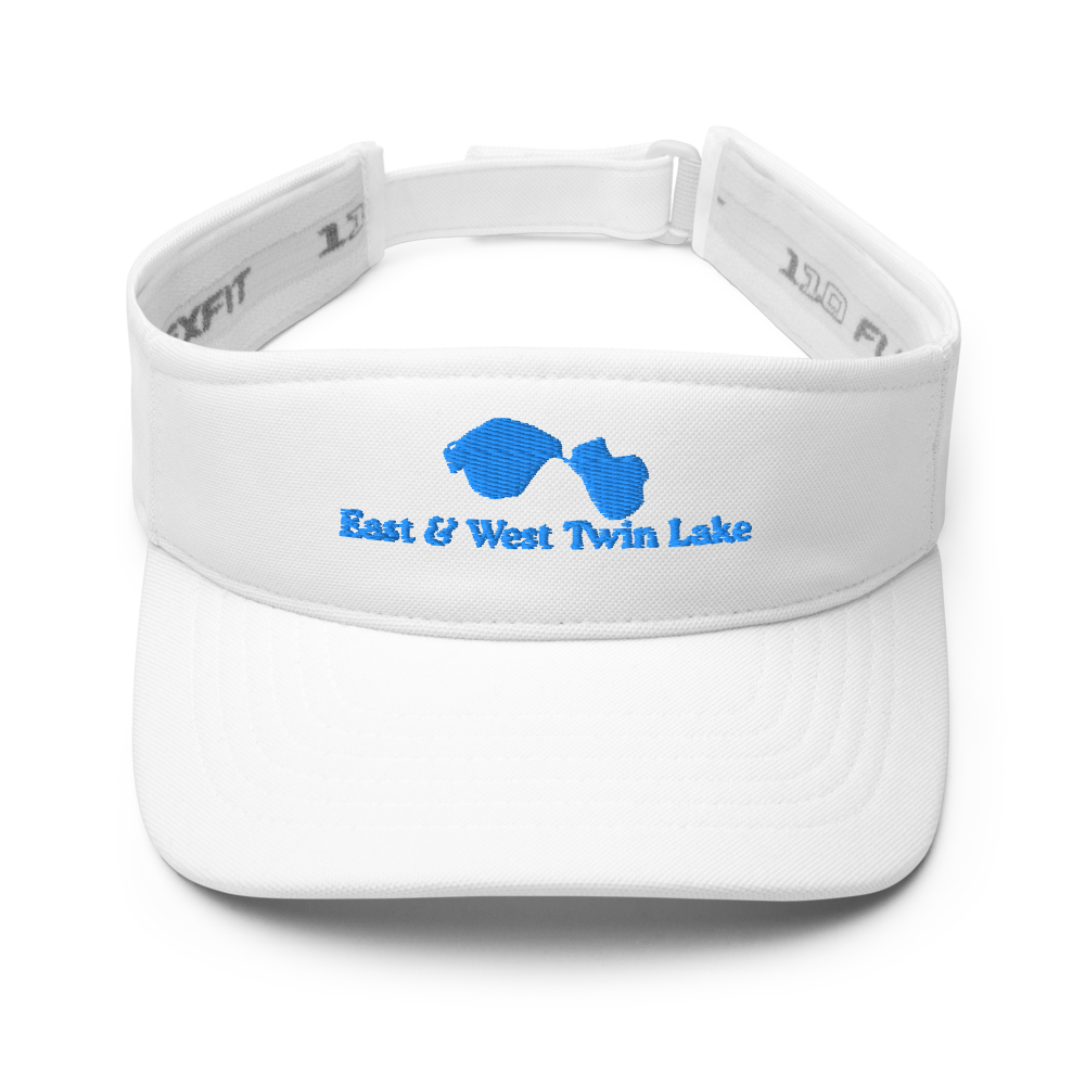East & West Twin Lake Visor with embroidered artwork & adjustable velcro strap