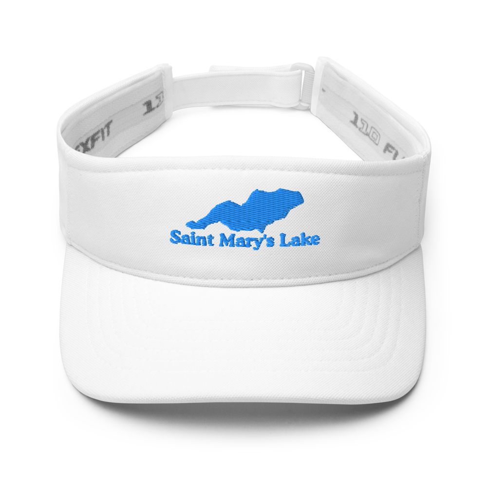 Saint Mary's Lake Visor with embroidered artwork & adjustable velcro strap