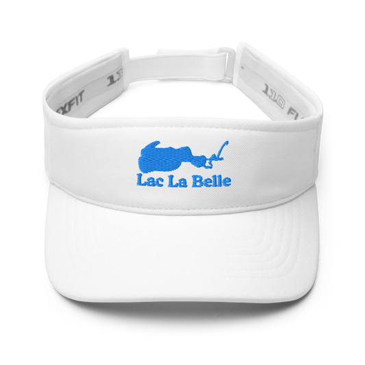 Lac La Belle Visor with embroidered artwork & adjustable velcro strap