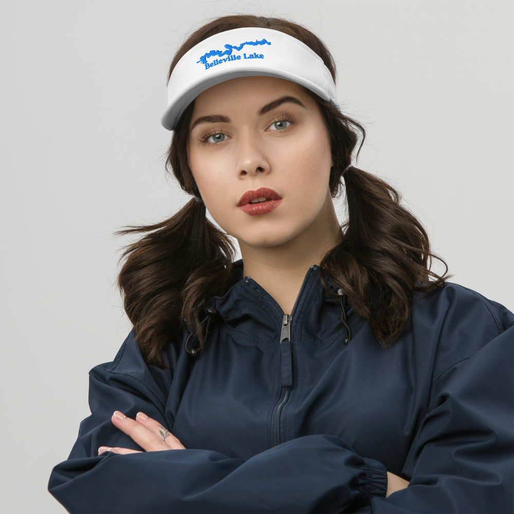 Belleville Lake Visor with embroidered artwork & adjustable velcro strap