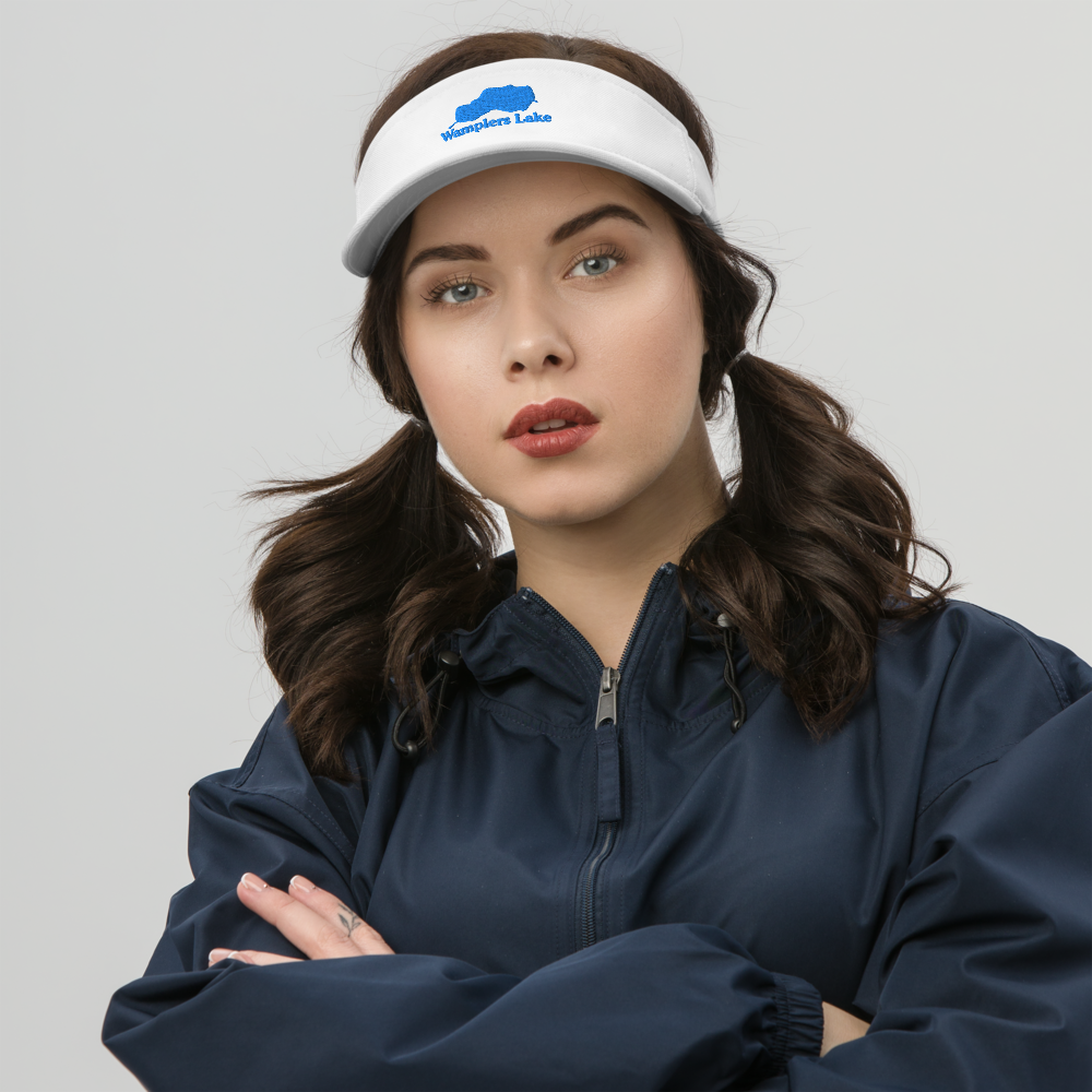 Wamplers Lake Visor with embroidered artwork & adjustable velcro strap