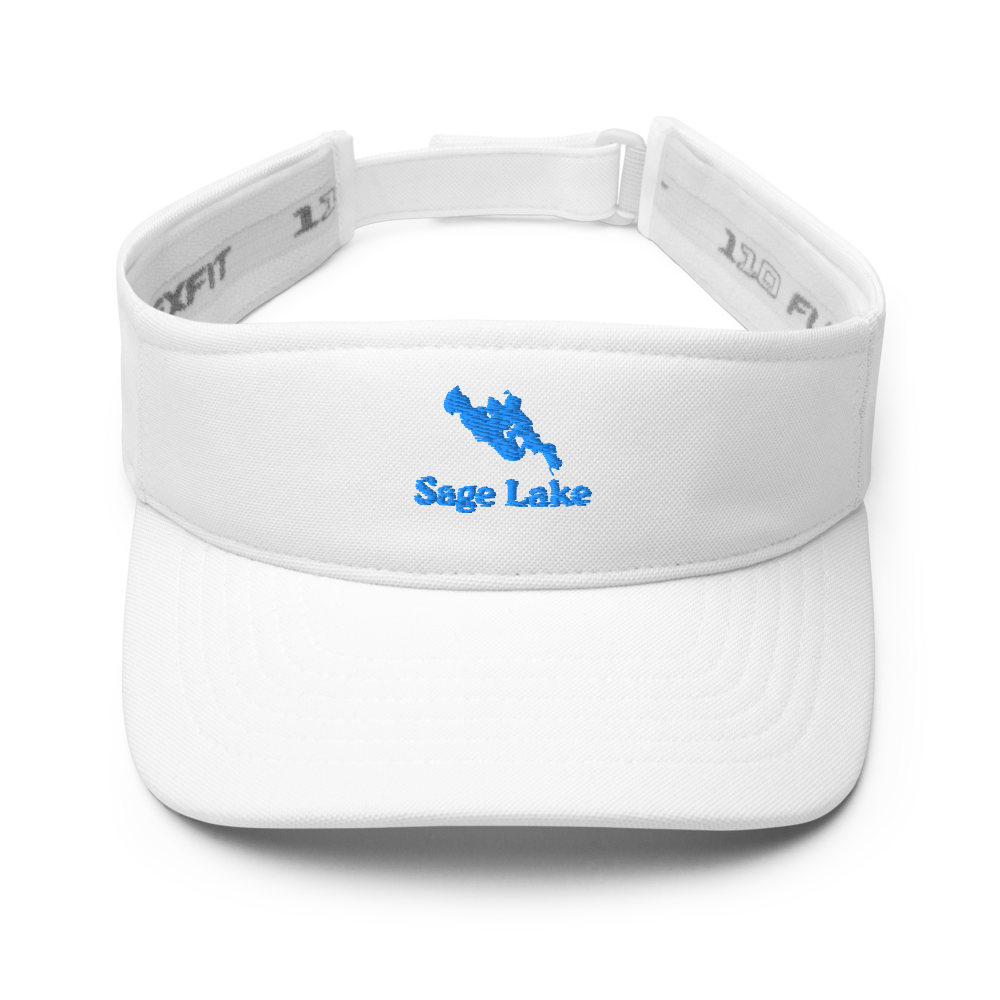 Sage Lake Visor with embroidered artwork & adjustable velcro strap