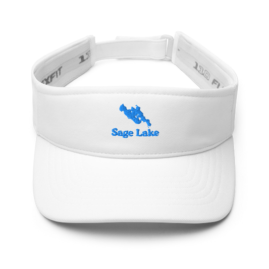 Sage Lake Visor with embroidered artwork & adjustable velcro strap