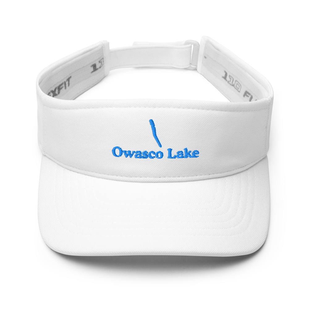 Owasco Lake Visor with embroidered artwork & adjustable velcro strap