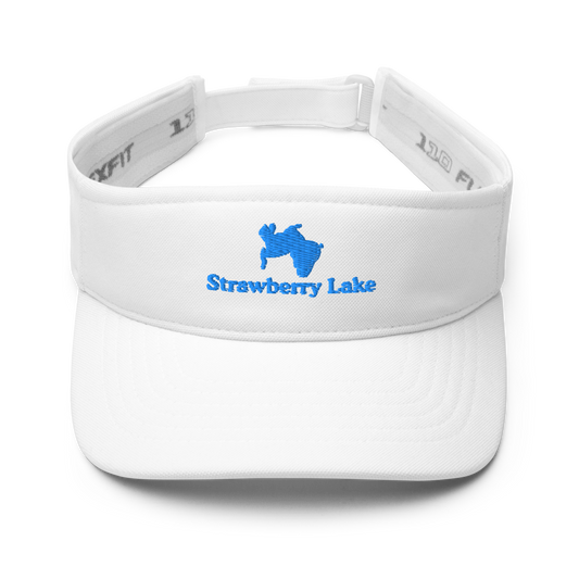 Strawberry Lake Visor with embroidered artwork & adjustable velcro strap