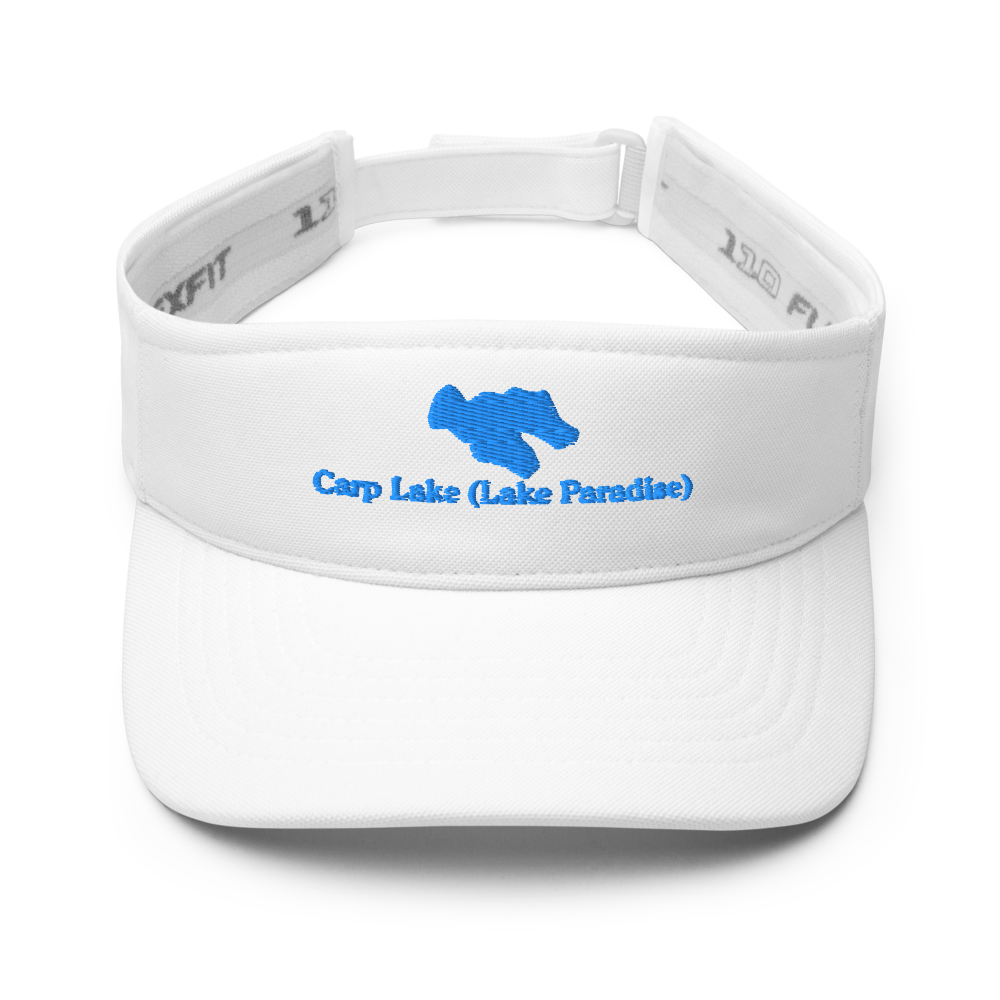 Carp Lake (Lake Paradise) Visor with embroidered artwork & adjustable velcro strap