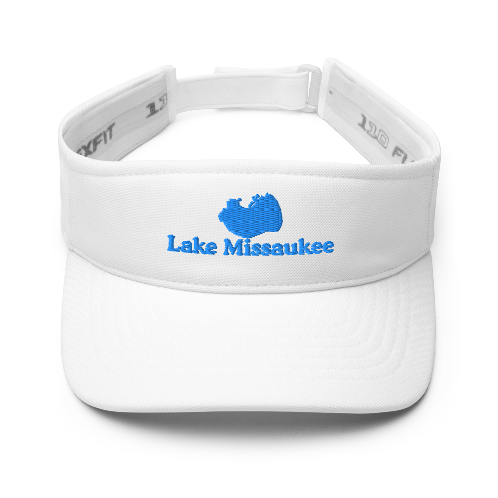 Lake Missaukee Visor with embroidered artwork & adjustable velcro strap