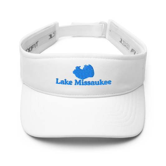 Lake Missaukee Visor with embroidered artwork & adjustable velcro strap