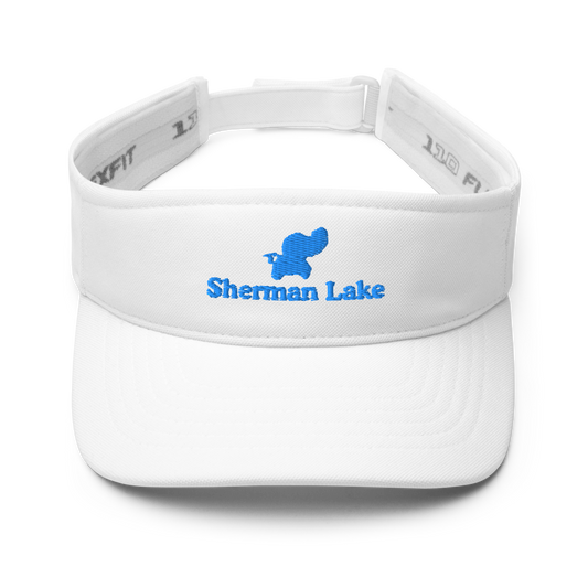 Sherman Lake Visor with embroidered artwork & adjustable velcro strap