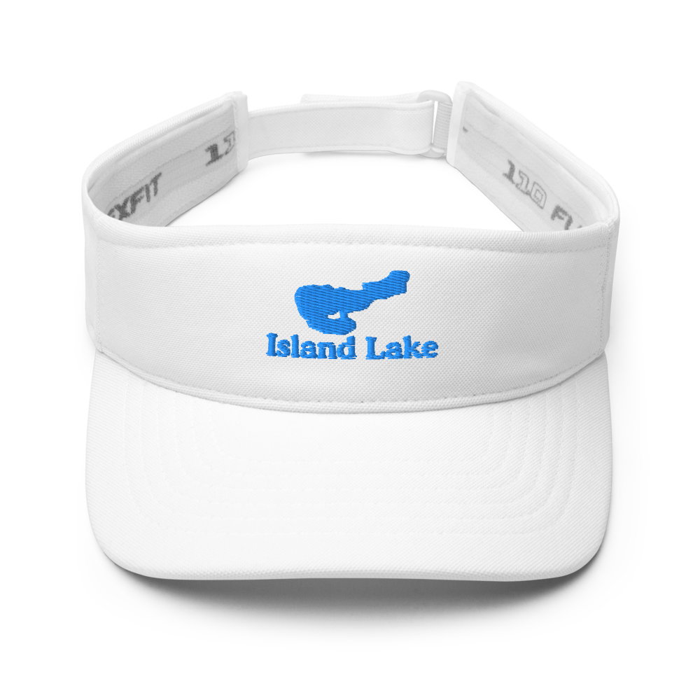 Island Lake Visor with embroidered artwork & adjustable velcro strap