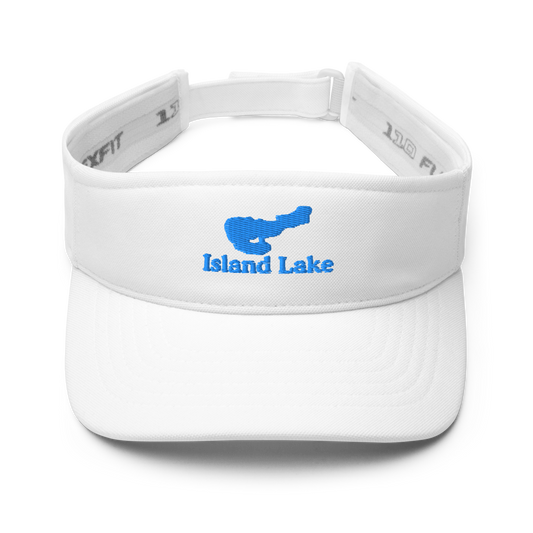 Island Lake Visor with embroidered artwork & adjustable velcro strap