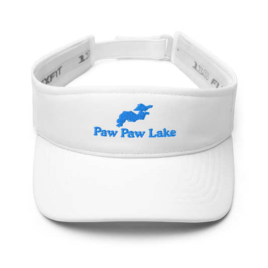 Paw Paw Lake Visor with embroidered artwork & adjustable velcro strap
