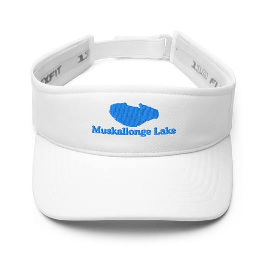 Muskallonge Lake Visor with embroidered artwork & adjustable velcro strap