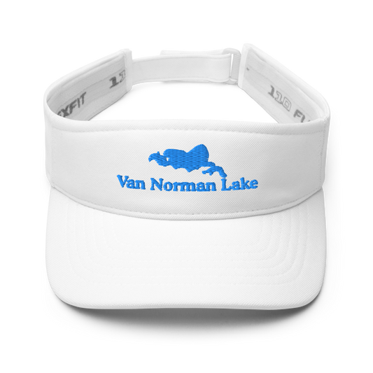 Van Norman Lake Visor with embroidered artwork & adjustable velcro strap