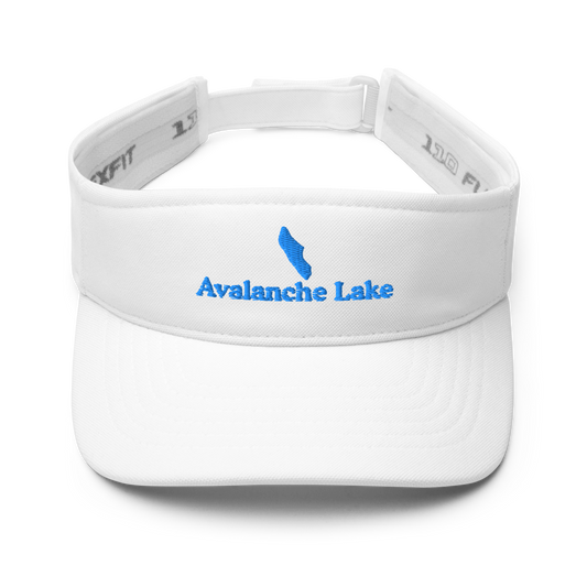 Avalanche Lake Visor with embroidered artwork & adjustable velcro strap