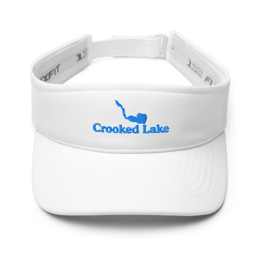 Crooked Lake Visor with embroidered artwork & adjustable velcro strap