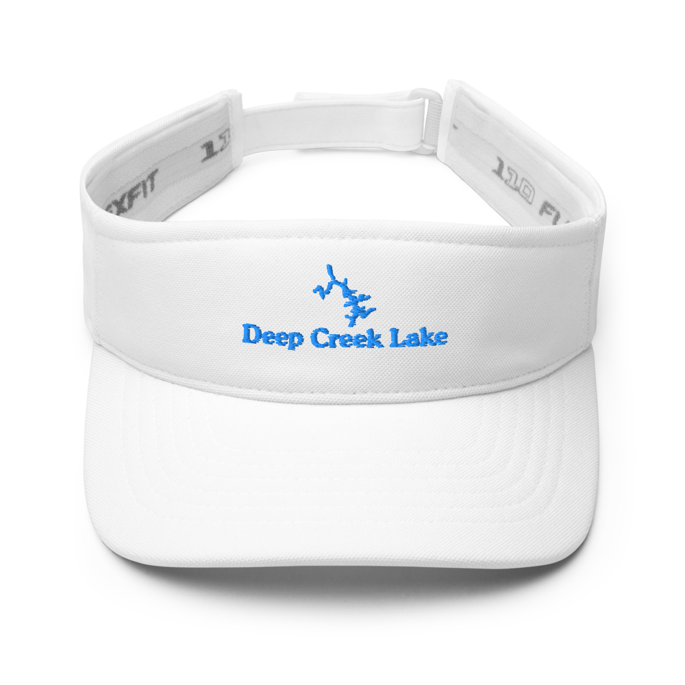 Deep Creek Lake Visor with embroidered artwork & adjustable velcro strap