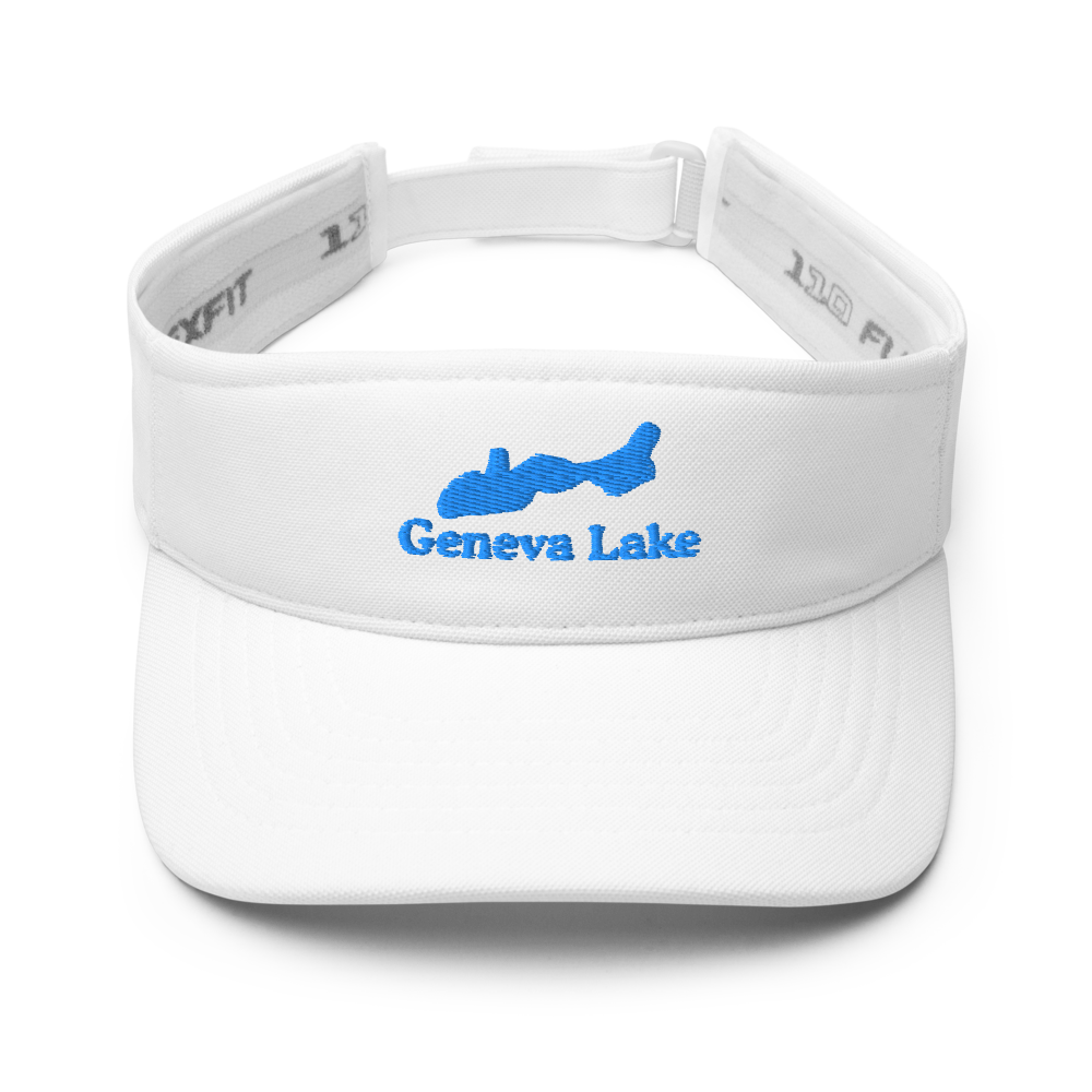 Geneva Lake Visor with embroidered artwork & adjustable velcro strap