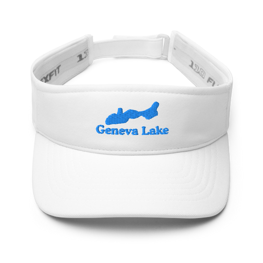 Geneva Lake Visor with embroidered artwork & adjustable velcro strap