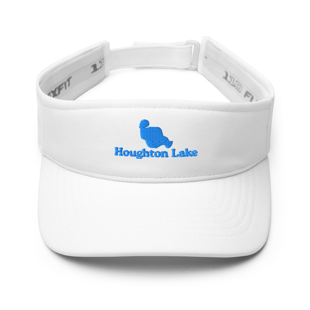 Houghton Lake Visor with embroidered artwork & adjustable velcro strap