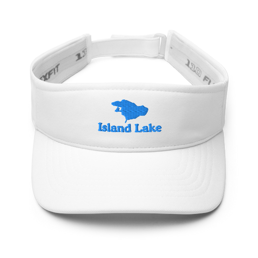 Island Lake Visor with embroidered artwork & adjustable velcro strap