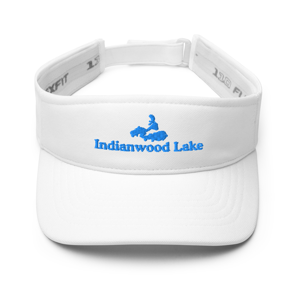 Indianwood Lake Visor with embroidered artwork & adjustable velcro strap