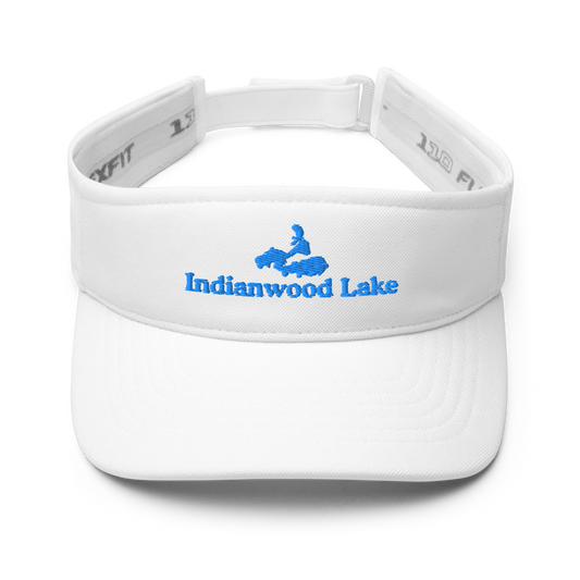 Indianwood Lake Visor with embroidered artwork & adjustable velcro strap