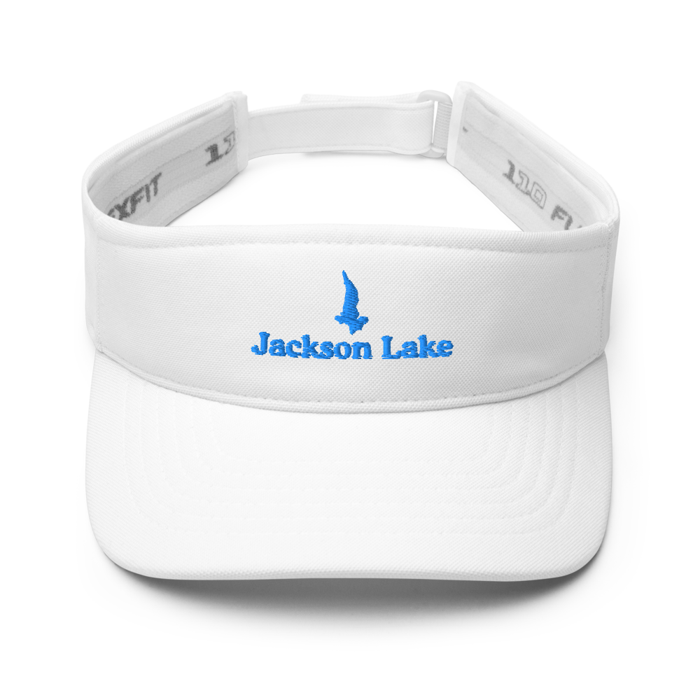 Jackson Lake Visor with embroidered artwork & adjustable velcro strap