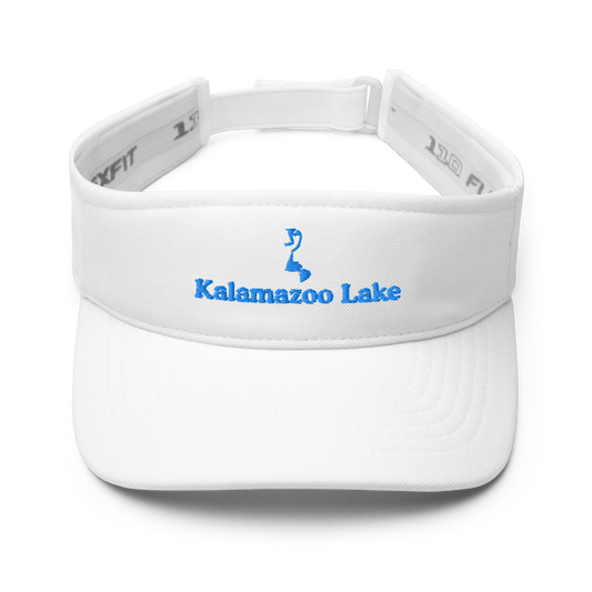 Kalamazoo Lake Visor with embroidered artwork & adjustable velcro strap