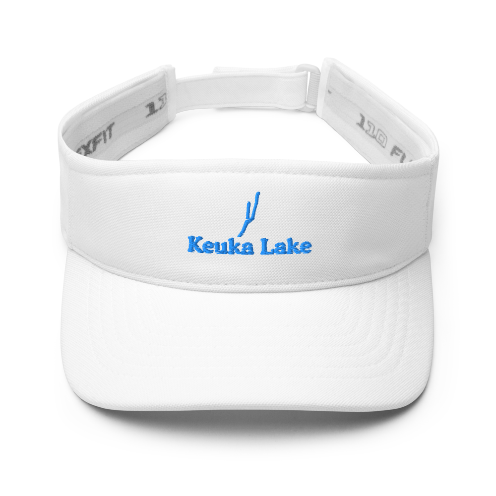 Keuka Lake Visor with embroidered artwork & adjustable velcro strap