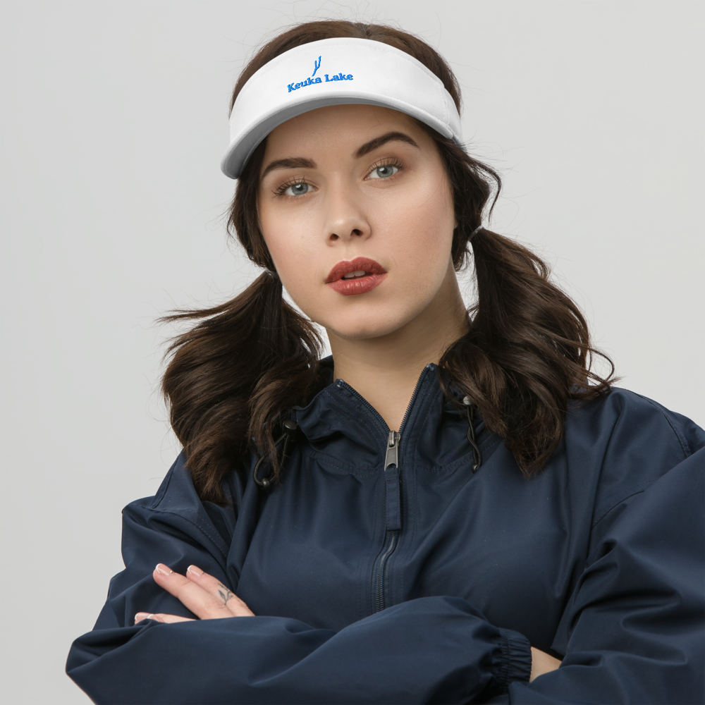 Keuka Lake Visor with embroidered artwork & adjustable velcro strap