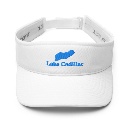 Lake Cadillac Visor with embroidered artwork & adjustable velcro strap