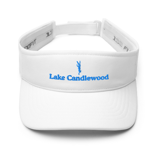 Lake Candlewood Visor with embroidered artwork & adjustable velcro strap