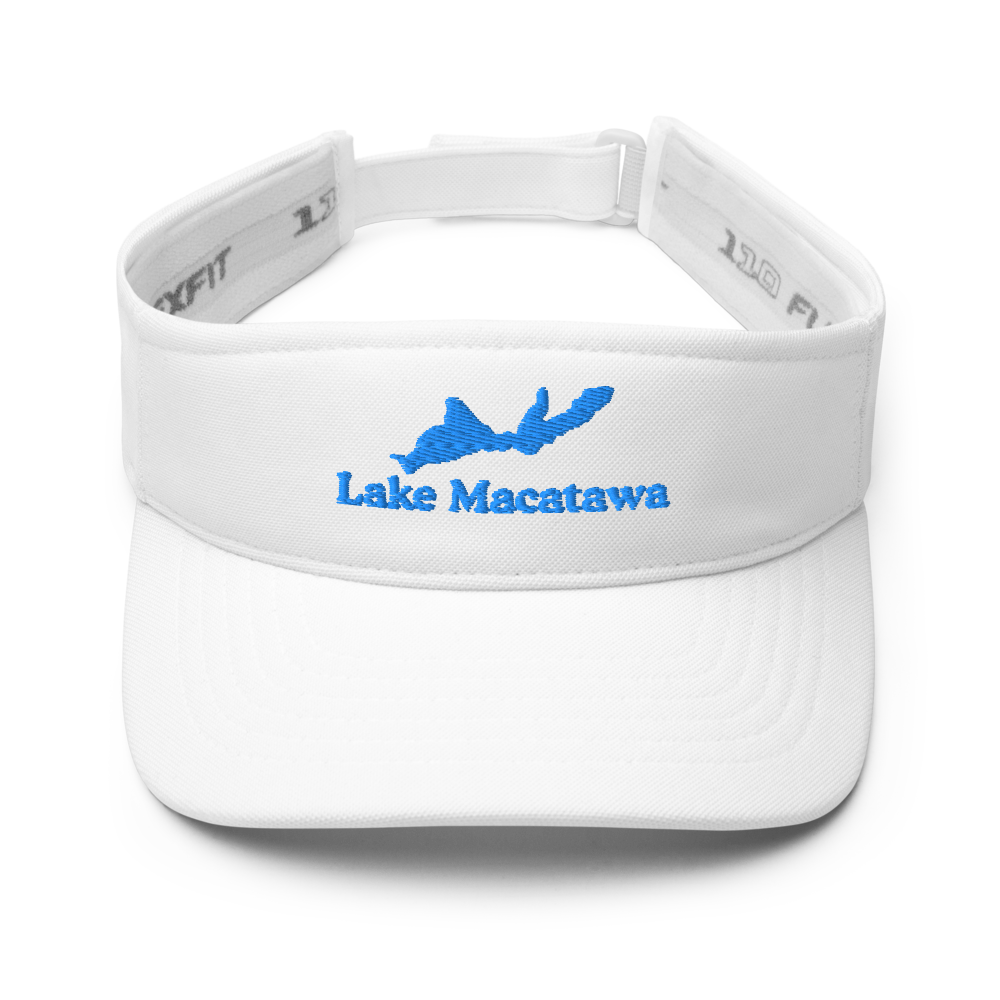 Lake Macatawa Visor with embroidered artwork & adjustable velcro strap