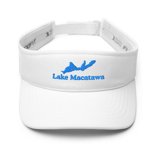 Lake Macatawa Visor with embroidered artwork & adjustable velcro strap