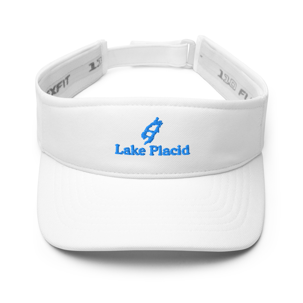 Lake Placid Visor with embroidered artwork & adjustable velcro strap