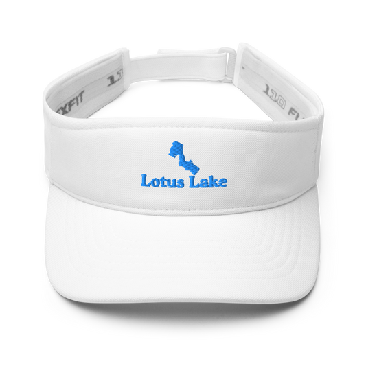 Lotus Lake Visor with embroidered artwork & adjustable velcro strap
