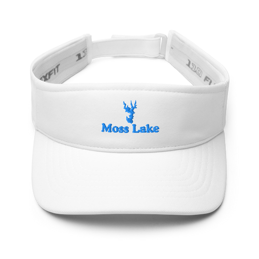 Moss Lake Visor with embroidered artwork & adjustable velcro strap