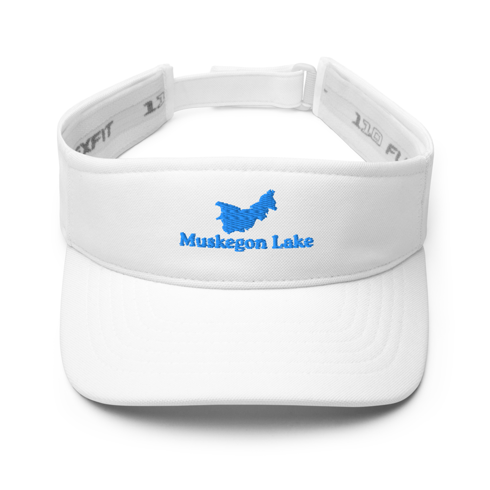 Muskegon Lake Visor with embroidered artwork & adjustable velcro strap