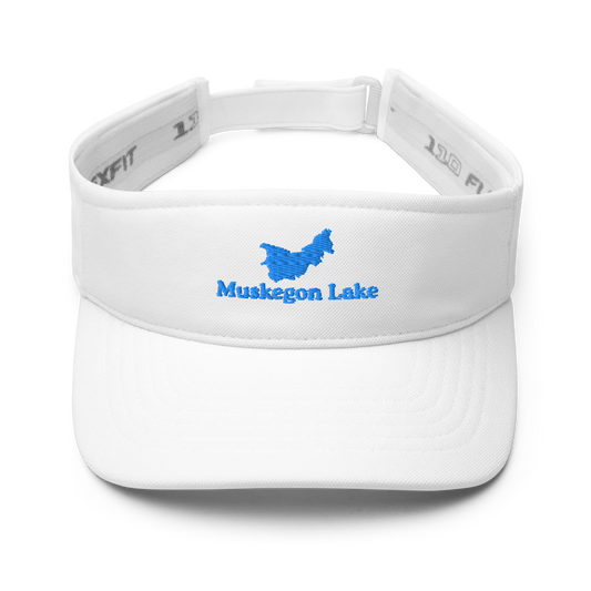 Muskegon Lake Visor with embroidered artwork & adjustable velcro strap