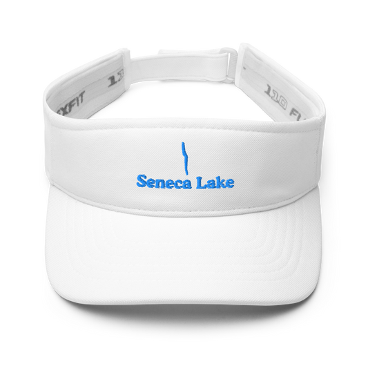 Seneca Lake Visor with embroidered artwork & adjustable velcro strap