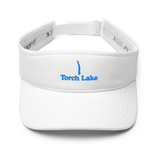 Torch Lake Visor with embroidered artwork & adjustable velcro strap