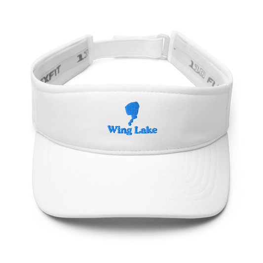 Wing Lake Visor with embroidered artwork & adjustable velcro strap