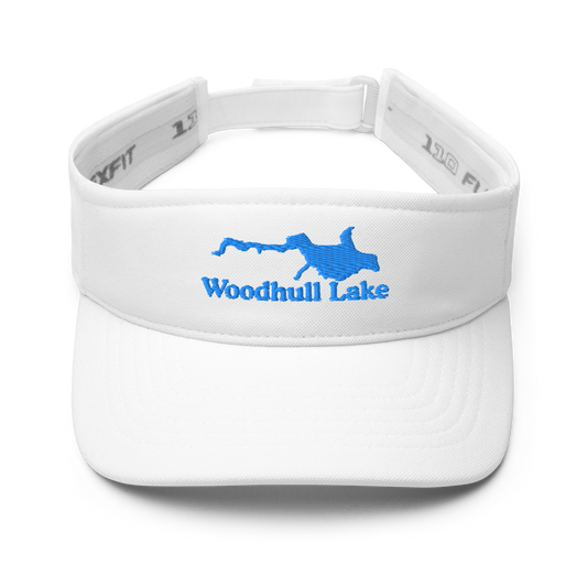 Woodhull Lake Visor with embroidered artwork & adjustable velcro strap