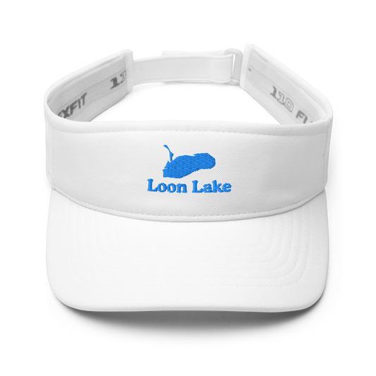Loon Lake Visor with embroidered artwork & adjustable velcro strap