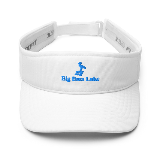 Big Bass Lake Visor with embroidered artwork & adjustable velcro strap