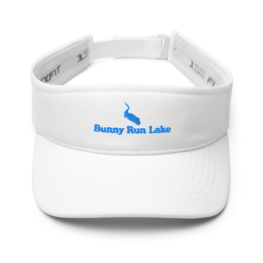 Bunny Run Lake Visor with embroidered artwork & adjustable velcro strap