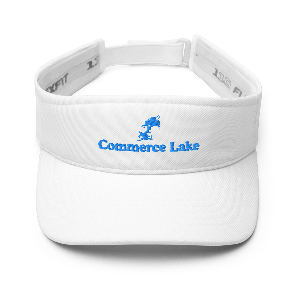 Commerce Lake Visor with embroidered artwork & adjustable velcro strap